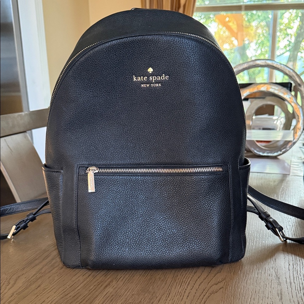 Kate Spade Black Textured Backpack